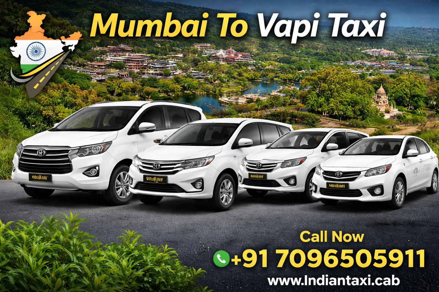 Mumbai To Vapi Taxi Service: Book One-Way & Round-Trip Cabs Indian Taxi