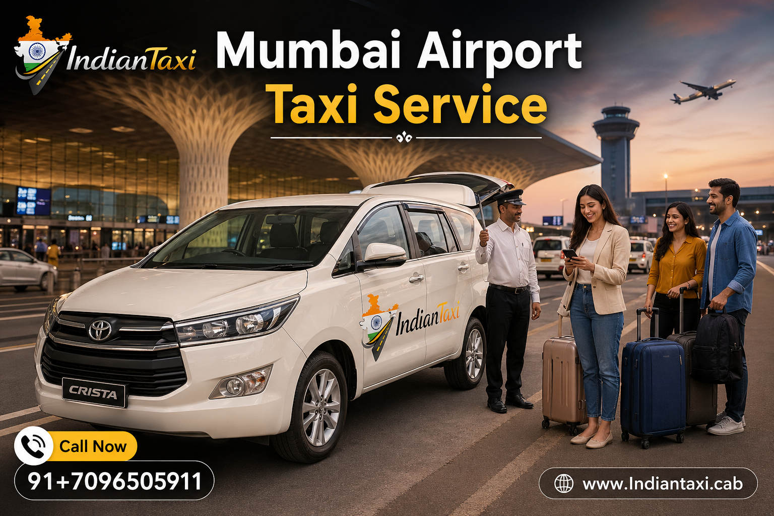 Book Toyota Innova Crysta Car Hire in Mumbai Airport | Indian Taxi Service